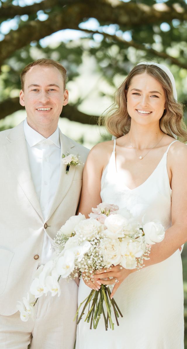 Jayde and Taylor on their wedding day
